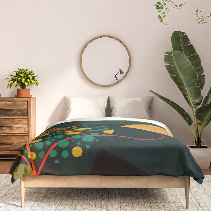 mid century garden shapes Comforter Gallery Image 3