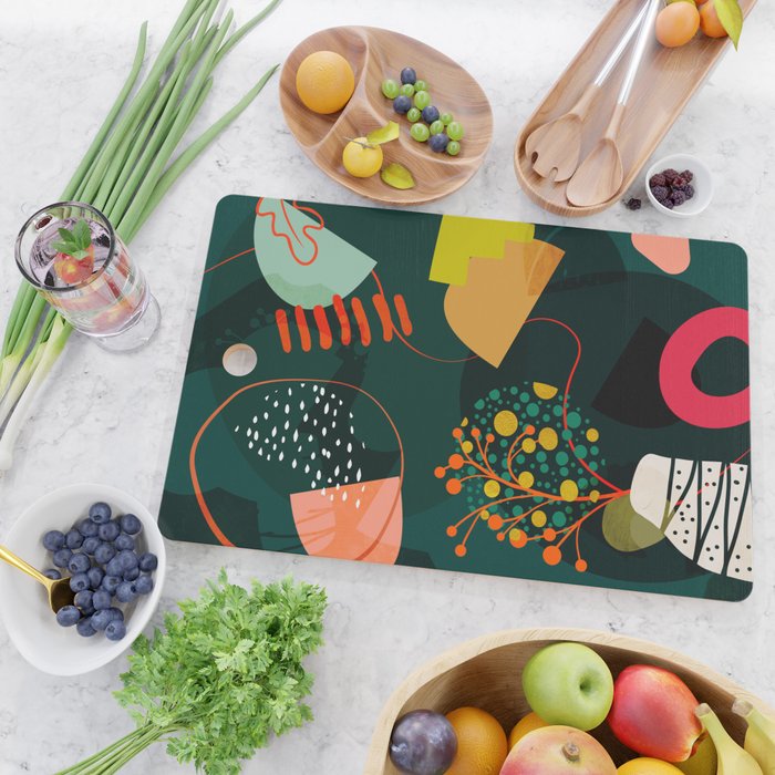 mid century garden shapes Cutting Board Gallery Image 2