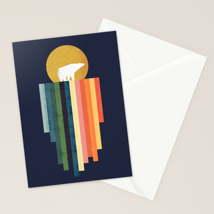 Polar bear on ice cream Stationery Card Gallery Image 2