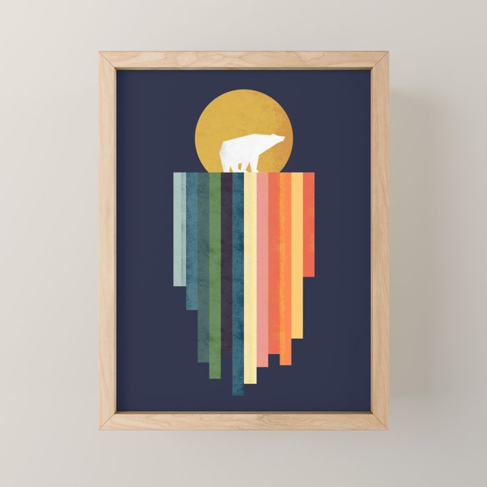 Polar bear on ice cream Mini Art Print Gallery Image 1