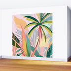 Tropical Jewels, Pastel Jungle Botanical Pastel, Bohemian Eclectic Plants Palms, Exotic Forest Nature Painting Wall Mural Gallery Image 2