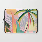 Tropical Jewels, Pastel Jungle Botanical Pastel, Bohemian Eclectic Plants Palms, Exotic Forest Nature Painting Laptop Sleeve Gallery Image 1