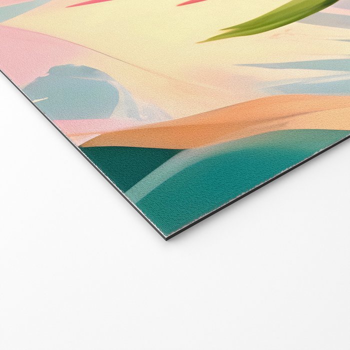 Tropical Jewels, Pastel Jungle Botanical Pastel, Bohemian Eclectic Plants Palms, Exotic Forest Nature Painting Welcome Mat Gallery Image 2