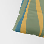 Mid Century Modern Retro Lounge Striped Ogee Pattern in Moroccan Blue Olive Green Ochre Pillow Sham Gallery Image 4