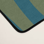 Mid Century Modern Retro Lounge Striped Ogee Pattern in Moroccan Blue Olive Green Ochre Desk Mat Gallery Image 4