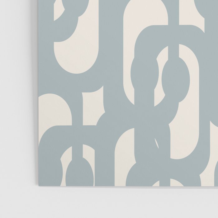 Mod Loops - Mid Century Modern Pattern in Light Blue-Gray and Cream Poster Gallery Image 3