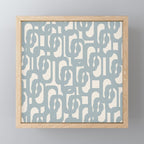 Mod Loops - Mid Century Modern Pattern in Light Blue-Gray and Cream Mini Art Print Gallery Image 1