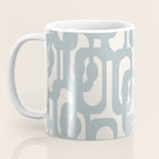 Mod Loops - Mid Century Modern Pattern in Light Blue-Gray and Cream Coffee Mug Gallery Image 3
