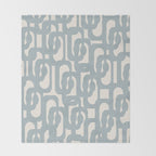 Mod Loops - Mid Century Modern Pattern in Light Blue-Gray and Cream Throw Blanket Gallery Image 2