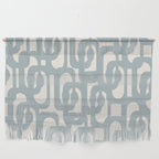 Mod Loops - Mid Century Modern Pattern in Light Blue-Gray and Cream Wall Hanging Gallery Image 1