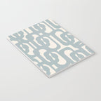 Mod Loops - Mid Century Modern Pattern in Light Blue-Gray and Cream Notebook Gallery Image 3