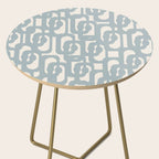 Mod Loops - Mid Century Modern Pattern in Light Blue-Gray and Cream Side Table Gallery Image 2