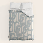 Mod Loops - Mid Century Modern Pattern in Light Blue-Gray and Cream Comforter Gallery Image 6