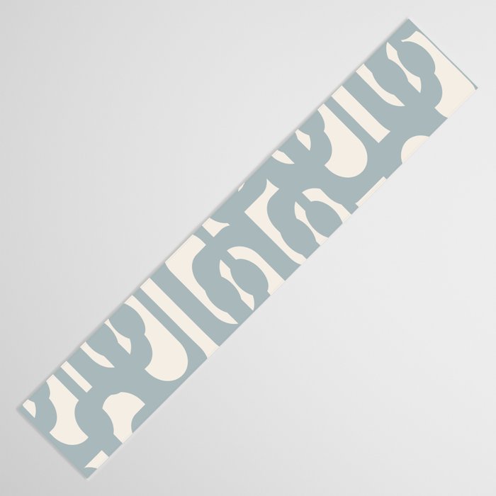 Mod Loops - Mid Century Modern Pattern in Light Blue-Gray and Cream Table Runner Gallery Image 3