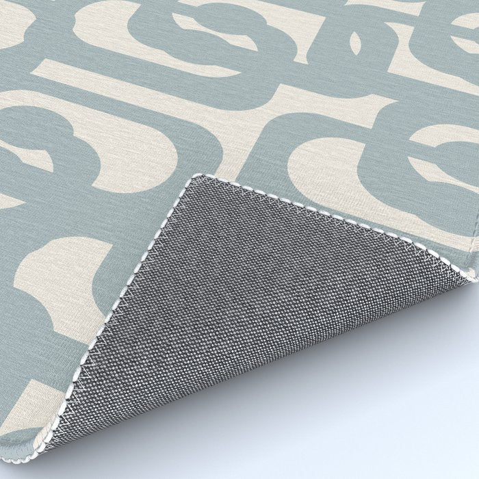 Mod Loops - Mid Century Modern Pattern in Light Blue-Gray and Cream Rug Gallery Image 4