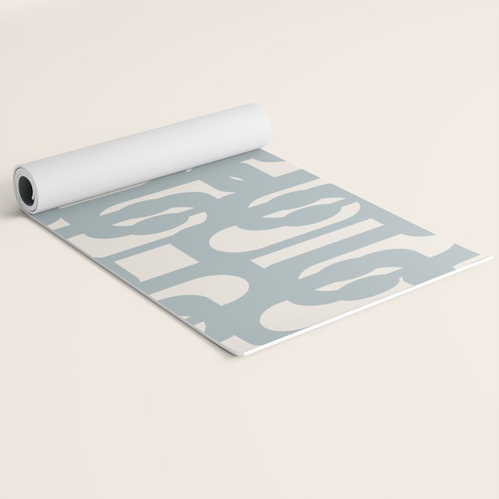 Mod Loops - Mid Century Modern Pattern in Light Blue-Gray and Cream Yoga Mat Gallery Image 2