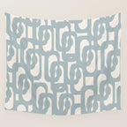 Mod Loops - Mid Century Modern Pattern in Light Blue-Gray and Cream Wall Tapestry Gallery Image 4