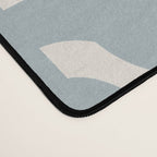 Mod Loops - Mid Century Modern Pattern in Light Blue-Gray and Cream Desk Mat Gallery Image 4