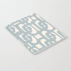 Mod Loops - Mid Century Modern Pattern in Light Blue-Gray and Cream Notebook Gallery Image 2