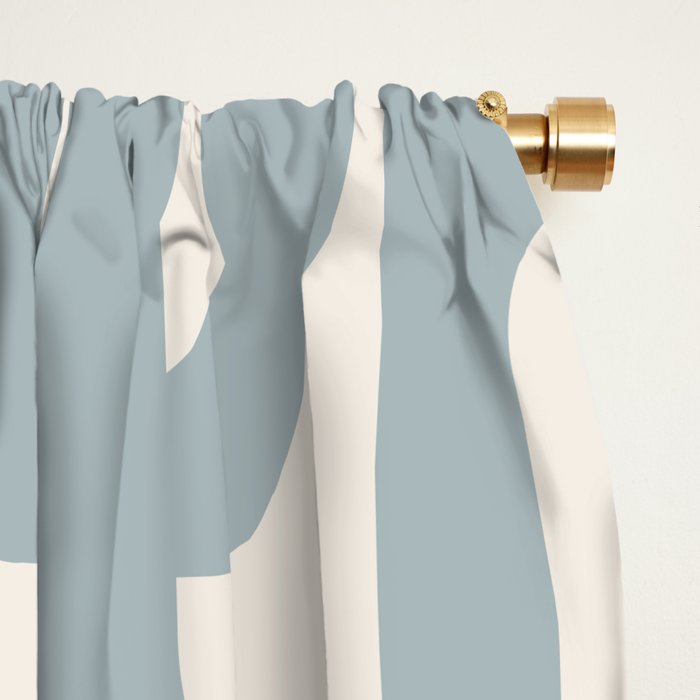 Mod Loops - Mid Century Modern Pattern in Light Blue-Gray and Cream Window Curtain Gallery Image 2