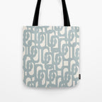 Mod Loops - Mid Century Modern Pattern in Light Blue-Gray and Cream Tote Bag Gallery Image 1
