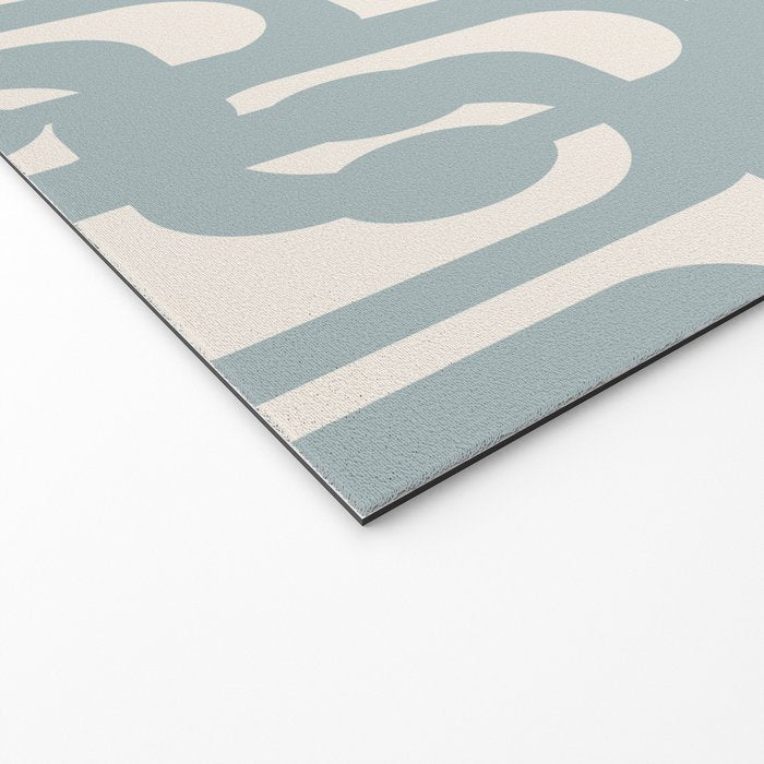 Mod Loops - Mid Century Modern Pattern in Light Blue-Gray and Cream Welcome Mat Gallery Image 2