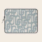 Mod Loops - Mid Century Modern Pattern in Light Blue-Gray and Cream Laptop Sleeve Gallery Image 1