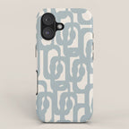 Mod Loops - Mid Century Modern Pattern in Light Blue-Gray and Cream iPhone Case Gallery Image 1