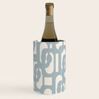 Mod Loops - Mid Century Modern Pattern in Light Blue-Gray and Cream Wine Chiller Gallery Image 3