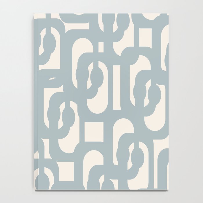 Mod Loops - Mid Century Modern Pattern in Light Blue-Gray and Cream Notebook Gallery Image 4