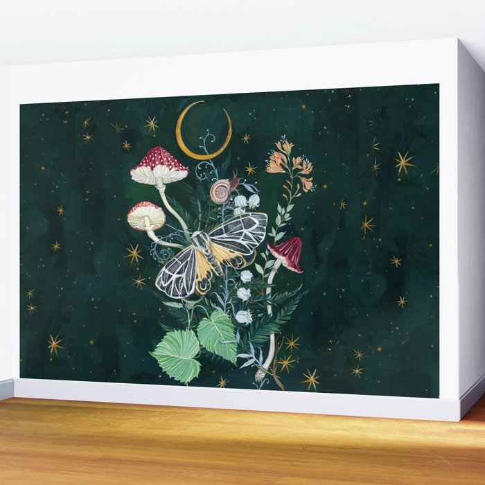 Mushroom night moth Wall Mural Gallery Image 2