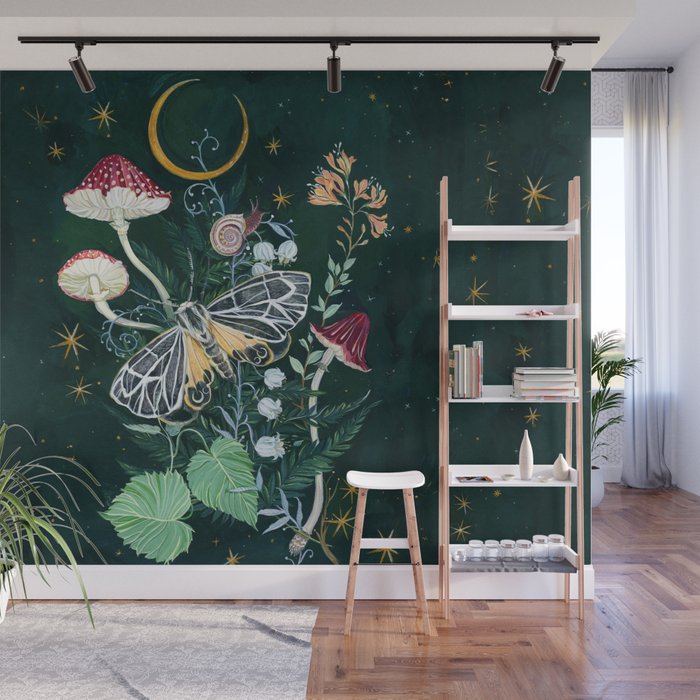Mushroom night moth Wall Mural Gallery Image 1