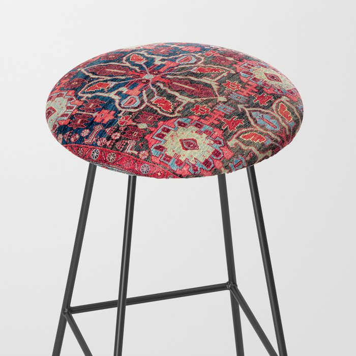 Bijar Kurdish Northwest Persian Rug Print Stool Gallery Image 2