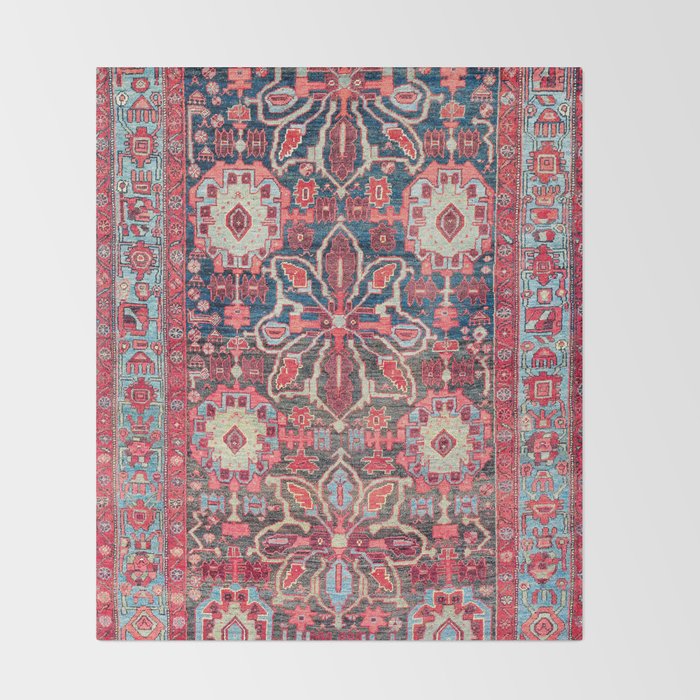 Bijar Kurdish Northwest Persian Rug Print Throw Blanket Gallery Image 2