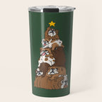 Christmas Tree English Bulldog Travel Mug Gallery Image 1