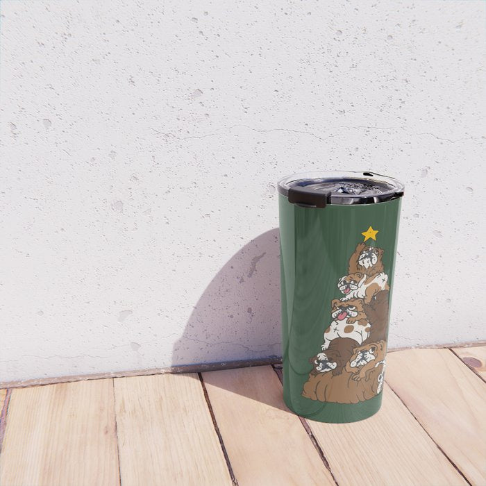 Christmas Tree English Bulldog Travel Mug Gallery Image 4