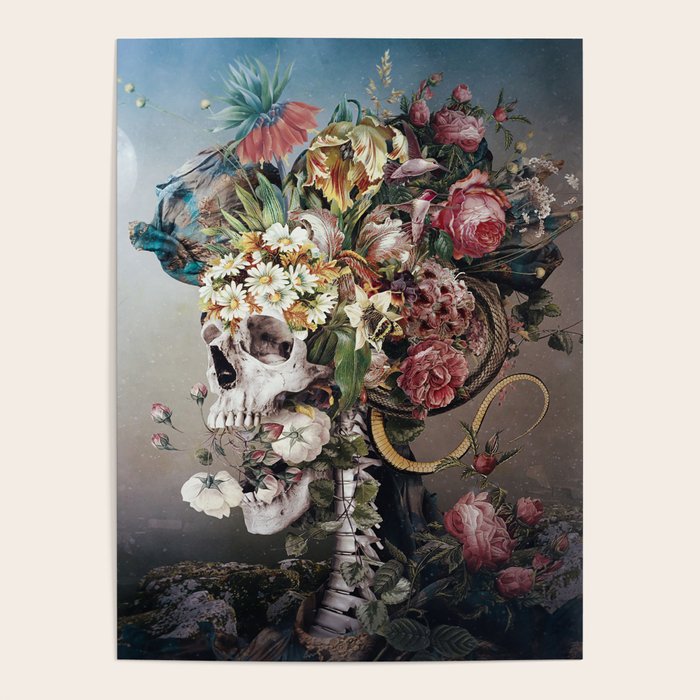Flower skull Poster Gallery Image 4