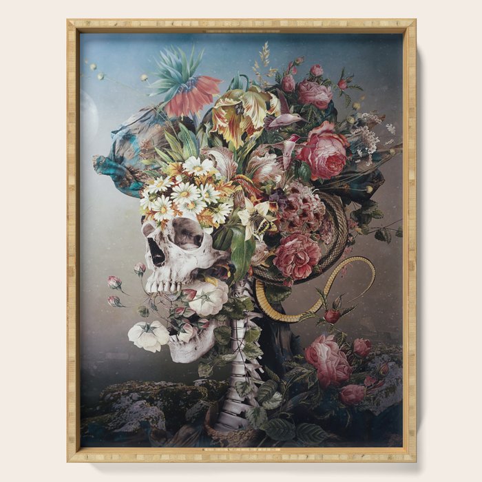 Flower skull Serving Tray Gallery Image 1