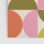Mid Century Modern Shapes - Pink, Olive Green & Orange Poster Gallery Image 3