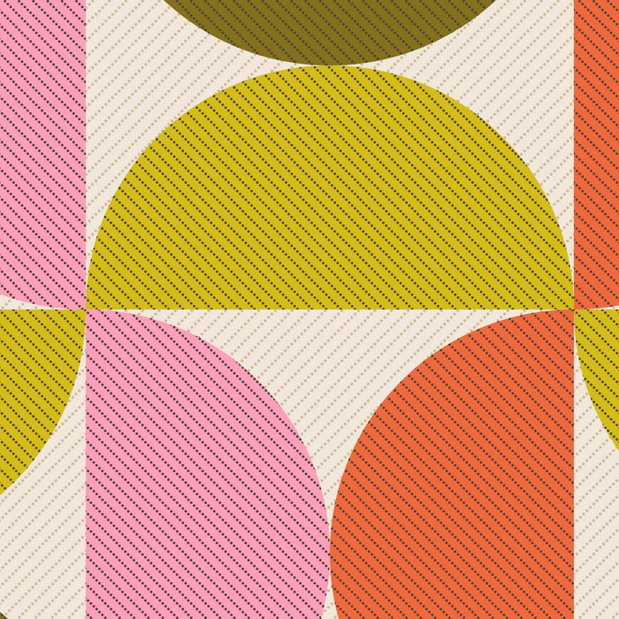 Mid Century Modern Shapes - Pink, Olive Green & Orange Coffee Mug Gallery Image 2