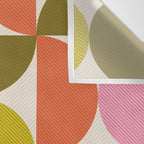 Mid Century Modern Shapes - Pink, Olive Green & Orange Wall Tapestry Gallery Image 3