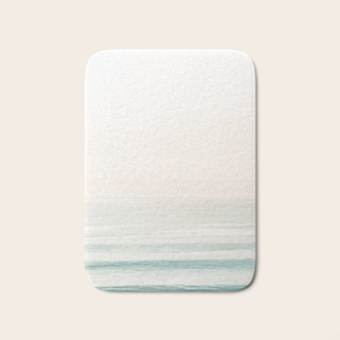 Washed Out Ocean Waves // California Beach Surf Horizon Summer Sunrise Abstract Photograph Vibes Bath Mat Gallery Image 1