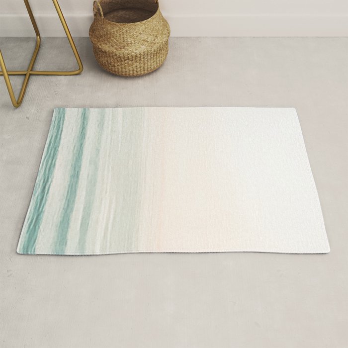 Washed Out Ocean Waves // California Beach Surf Horizon Summer Sunrise Abstract Photograph Vibes Rug Gallery Image 1