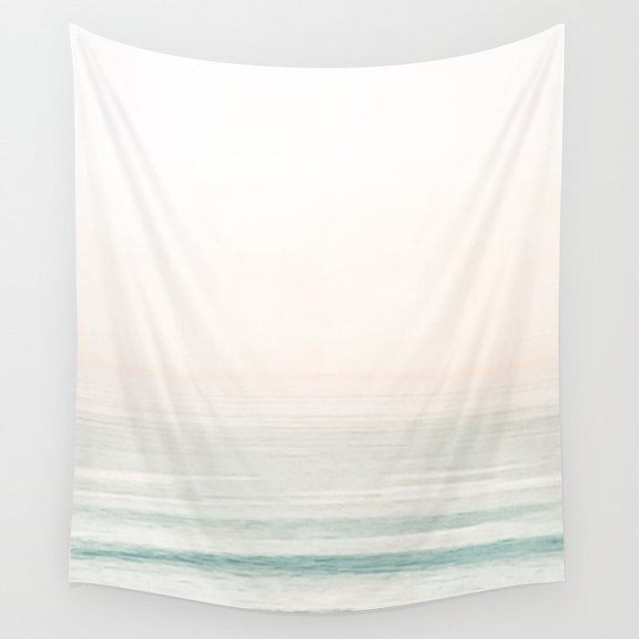 Washed Out Ocean Waves // California Beach Surf Horizon Summer Sunrise Abstract Photograph Vibes Wall Tapestry Gallery Image 1