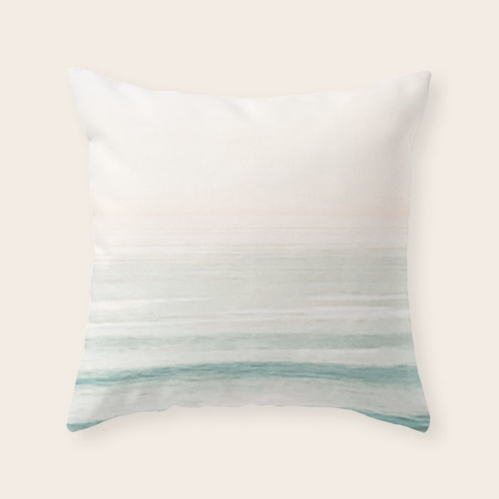 Washed Out Ocean Waves // California Beach Surf Horizon Summer Sunrise Abstract Photograph Vibes Throw Pillow Gallery Image 6