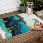 Teal Afternoon Outdoor Rug Gallery Image 2