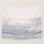 Crashing Waves Ocean - travel photography Wall Tapestry Gallery Image 4