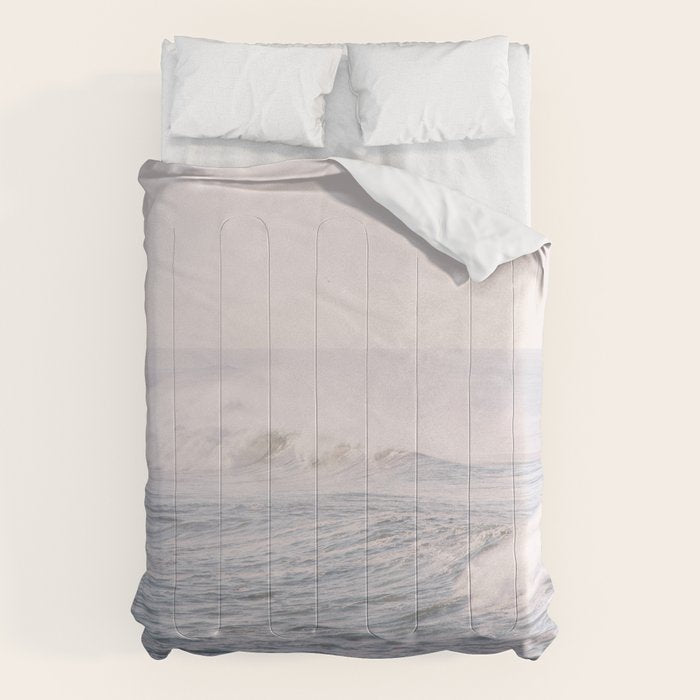 Crashing Waves Ocean - travel photography Comforter Gallery Image 1
