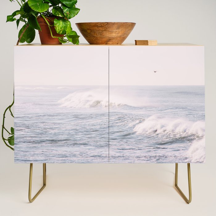 Crashing Waves Ocean - travel photography Credenza Gallery Image 1