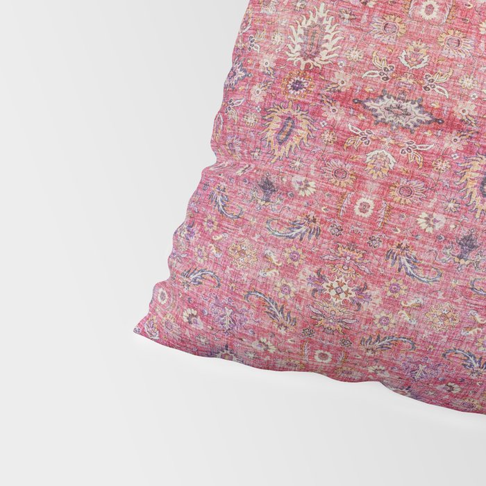 Pink Vintage Antique Oriental Traditional Moroccan Original Artwork Pillow Sham Gallery Image 4